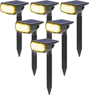 Productafbeelding van Zonnelampen voor Buiten met 36 LEDs - Waterdichte Tuinverlichting voor Binnenplaats, Oprit, Zwembad en Camping (Warm Wit, 4 Stuks)