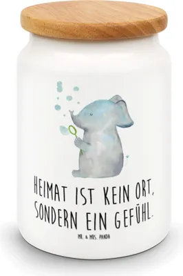 Produktbild von Mr. & Mrs. Panda Dose Elefant Seifenblasen - Weiß - Geschenk, Liebesspruch, Keksdose, Lustige Sprüche, Lebensmittelbehälter, Heimat, Kaffeedose, Liebe, Vorratsbehälter