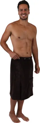 Produktbild von Betz Herren Saunakilt mit Knöpfen PREMIUM 100% Microfaser  Farbe: dunkelbraun