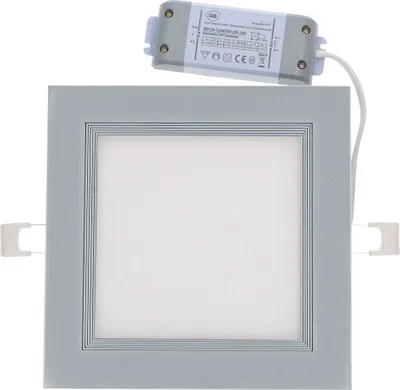 Produktbild von LED Einbauleuchte Downlight Silber eckig 20x20cm 10W 630lm Neutralweiß 4000K Dimmbar