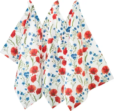 Produktbild von REDBEST Geschirrtuch 3er-Pack Mohnblume 50x70 cm