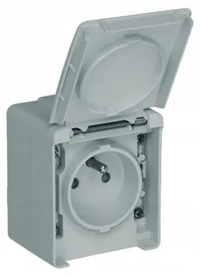 Produktbild von EFAPEL WATERPROOF48 Aufputz-Steckdose IP65 Grau 48112 KCZ