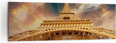 Produktbild von Bild auf Leinwand - Leinwandbild - Eiffle Architektur Paris - 160x50cm - Wand Bild - Wanddeko - Leinwanddruck - Bilder - Kunstdruck - Wanddekoration - Leinwand bilder - Wandkunst - AB160x50-2437