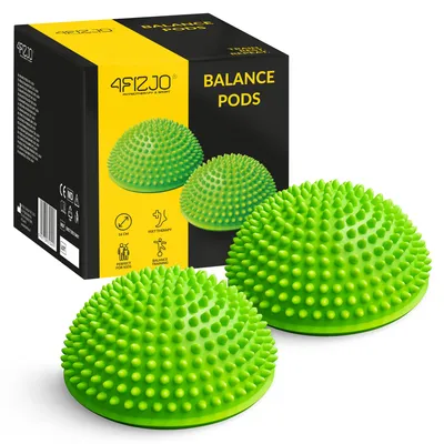 Produktbild von 4FIZJO Halbkugel, Sensory Balance, Rehabilitationsigel, Noppen PVC, 16 cm, 2 Stück, grün