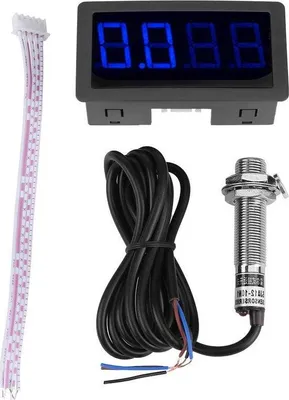 Immagine prodotto di Tachimetri industriali con display a LED, indicazione dei giri al minuto (RPM), circuito NPN e sensori del rotore.