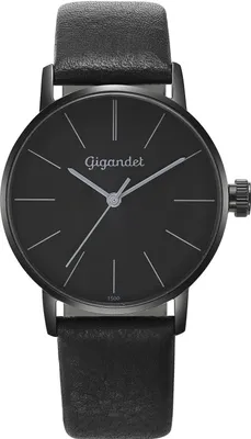 Produktbild von Gigandet Quarzuhr Edelstahl Lederband Schwarz Minimalism - G43-011