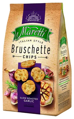 Obrázek produktu pro Maretti Bruschette Chips Slow Roasted Garlic 150g