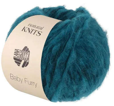 Produktbild von Lana Grossa BABY FURRY 50 g Flauschiges Effektgarn aus Alpaka, Baumwolle & Merino Farbe 007 - Dunkelpetrol