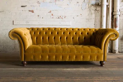 Zdjęcie produktu dla Sofa Chesterfield, luksusowa, klasyczna, tapicerowana, skórzana, model 1034