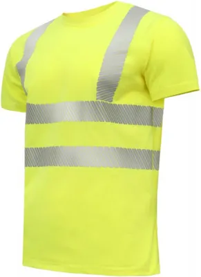 Produktbild von Högert Warnschutz T-Shirt aus PolyBaumwolle "JURAL II" Klasse 2, 180 g/m² Gelb 3XL