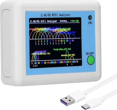 Zdjęcie produktu dla Skaner sygnału WIFI 2.4G/5G Analizator wykorzystania sygnału WIFI Asystent zarządzania routerem z 2,4-calowym kolorowym wyświetlaczem