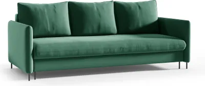 Produktbild von Sofello Schlafsofa JULIE Ausziehbare Couch Sofa mit Schlaffunktion und Bettkasten Samt Grün