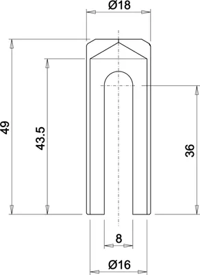 Produktbild von OTLAV Aufsteckhülsen Typ 838 für Türband Typ495 ø 16 mm Kunststoff braun