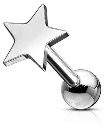 Produktbild von Helix & Tragus Ohr Piercing „Stern“ Silber