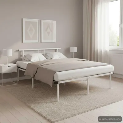 Immagine prodotto di Maison Exclusive - Struttura letto in metallo bianco 140x200 cm