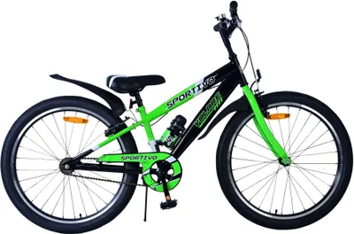 Produktbild von Volare Sportivo Kinderfahrrad - Jungen - 24 Zoll - Schwarz Grün - Zwei Handbremsen