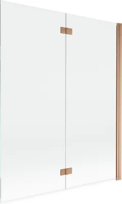 Image de Mexen Mist Paroi de douche à 2 panneaux, droite 140 x 150 cm, transparent, cuivre brossé - 8A9-140-002-65-00-P