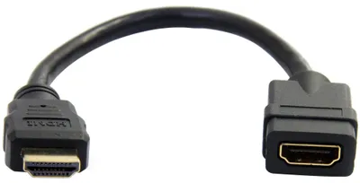 HDMI-Verlängerungskabel 15 cm, Stecker/Buchse, 4K, 10,2 Gbit/s