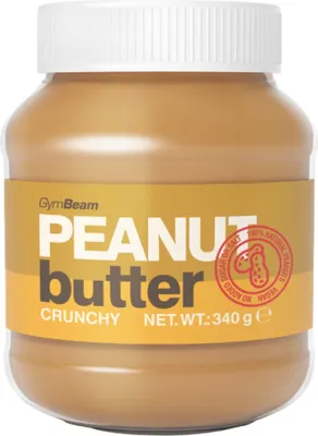 Obrázok produktu pre GymBeam Natural Peanut Butter - vysoký obsah bielkovín, vegánsky zdroj bielkovín a tukov, zdravé proteínové arašidové maslo bez cukru a palmového oleja (340 g, chrumkavé)