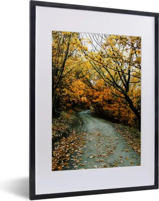 Produktbild von MuchoWow® Gerahmtes Poster Blätter - Herbst - Wald 30x40 cm - Poster mit Schwarzem Bilderrahmen Wandposter Rahmen Foto Bilder - Wandposter Schlafzimmer