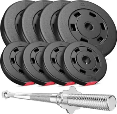 Produktbild von Hop-Sport Hantelset 39 kg, 1x Langhantelstange, Hantelscheiben: 4x5kg + 4x2,5kg Gewichte Langhantel