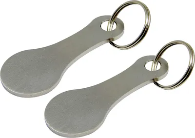 Produktbild von 2 Stück Einkaufswagenchip, Schlüsselanhänger aus Edelstahl, Einkaufswagen Chiplöser für Einkaufswagen, Einkaufswagenlöser Einkaufchip Metall
