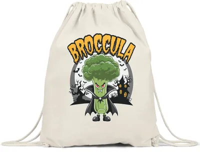 Produktbild von Broccula Brokkolimotiv Turnbeutel Geschenkidee Halloween Vampir Gemüse