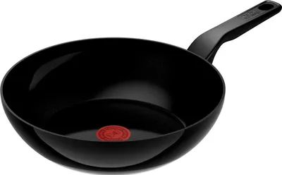 Produktbild von Tefal Renew Black C43219, Rund, Wok-/Bratpfanne, Schwarz, Keramik, Aluminium, 3,683 l