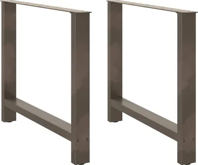 Image de Pieds de table à manger en acier naturel 2 pièces 100 x (72-73) cm Acier