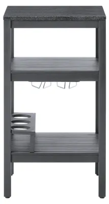 Produktbild von Dehner Outdoor-Küche Southampton Regal, mit Flaschenhalter / Gläserhalter, 50 x 50 x 90 cm, FSC®-es Akazienholz / Granit, anthrazit