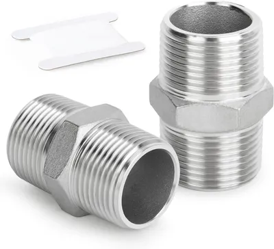 Productafbeelding van Pijpfitting Zeskantkoppeling - Verbindingsstuk - Leidingen Verbinden - 316L Roestvrij Staal - 1/4" BSP - Zilver