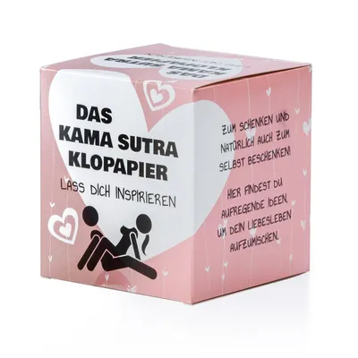 Produktbild von Kamasutra Toilettenpapier mit Motiv - 400 Blatt bedrucktes Klopapier mehrlagig - Lustiges Scherzartikel Geschenk für Erwachsene & JGA