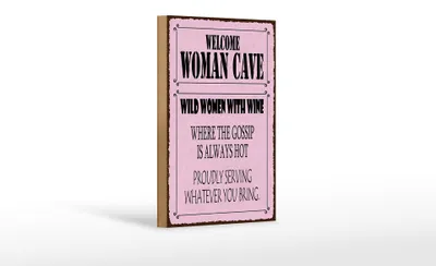 Produktbild von Holzschild Spruch 12x18 cm welcome woman cave wild women Wine