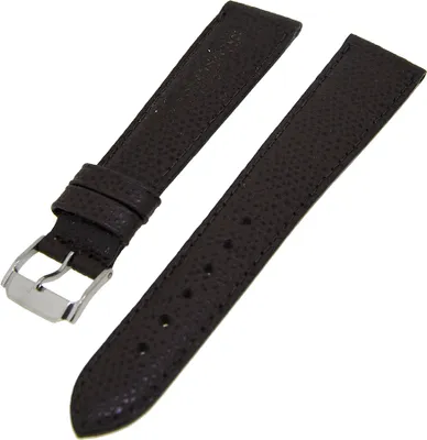 Produktbild von Uhrenarmband Lederband Dunkelbraun Ton in Ton 20mm Dornschließe Silber