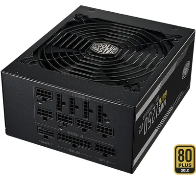 Produktbild von Cooler Master MWE Gold 1250 V2 ATX 3.1, 1250 W, 100 - 240 V, 50/60 Hz, 15 - 7 A, Aktiv, 120 W