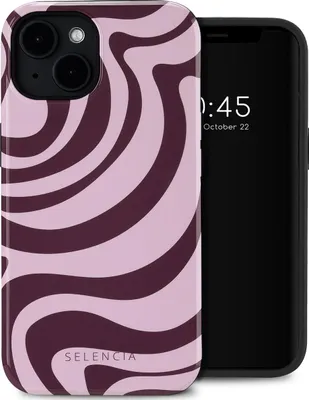 Image de Selencia Vivid Backcover avec MagSafe pour Apple iPhone 14 - Wavy Swirl Pink Plum