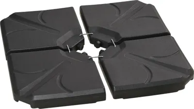 Produktbild von Outsunny Sonnenschirmständer 4-teilig Schirmgewicht, Schirmständer für Ampelschirm, Bodenkreuz befüllbar mit Sand/Wasser bis 18/14 kg Ampelschirmständer Gewichte Sonnenschirmfuß HDPE Schwarz