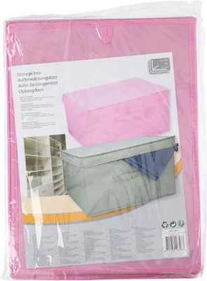Produktbild von Aufbewahrungsbox mit Deckel & Griff ca. 44x33x22cm für Kleidung, Spielzeug , Farbe:rosa