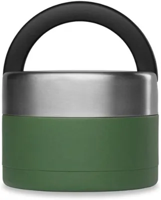 Produktbild von Thermosbox aus Edelstahl mit Griff - Kaki 650 ml - Lebensmittelbox für warme Mahlzeiten - hält 5 Stunden warm