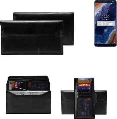 Produktbild von K-S-Trade Handy Hülle kompatibel mit Nokia 9 Schutz Hülle Tasche Schutz Case Handytasche Kunstleder schwarz, 1x