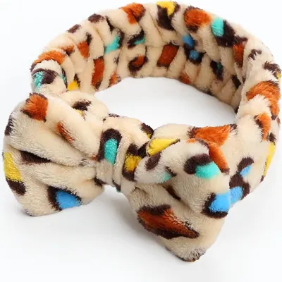 Immagine prodotto di Elastico per capelli in stile leopardo - mix beige-blu