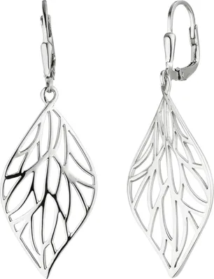 Produktbild von Ohrhänger Blatt 925 Sterling Silber Ohrringe Boutons Silberohrringe