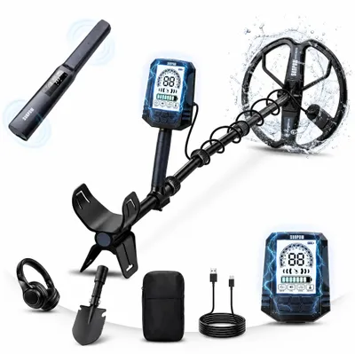 Image de Détecteur de métaux - MD15 - Rechargeable via USB-C - Écran LCD - Localisateur de précision - Bobine de recherche étanche IP68 - 4 modes et 7 identifications de métaux