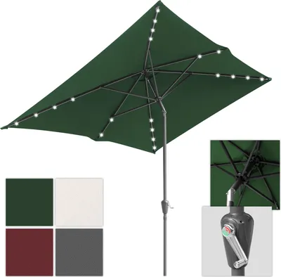 Produktbild von Aopunly Sonnenschirm 200 x 300cm Gartenschirm Knickbarer Marktschirm Kurbelschirm mit Kurbelvorrichtung,Grün