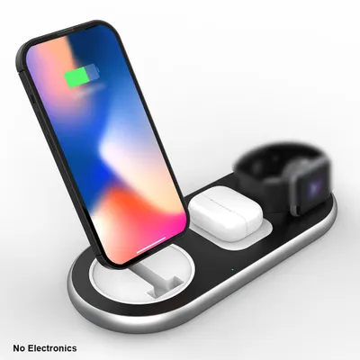Obrázek produktu pro nabíjecí stanice 3 v 1, skládací magnetický bezdrátový nabíjecí stojan, kompatibilní s iPhone/Watch/AirPods, nastavitelný držák pro nabíjení telefonu