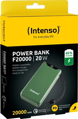 Produktbild von Intenso 7332057, 20000 mAh, Lithium Polymer (LiPo), Power Delivery, Quick Charge 3.0, 20 W, Grün