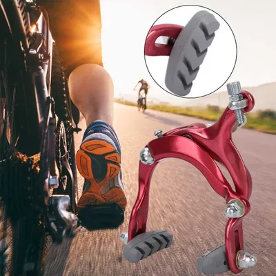 Zdjęcie produktu dla Zacisk hamulca, zestaw hamulcowy ze stopu aluminium o ergonomicznej konstrukcji do rowerów górskich o niskiej temperaturze (czerwony)