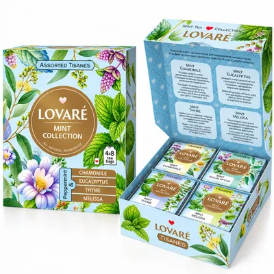 Produktbild von LOVARÉ Mint Collection Tee Sortiment – 32 Teebeutel (4 Sorten)