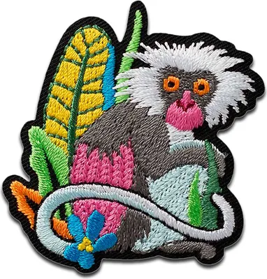 Produktbild von Mono-Quick Affe bunt Tier - Aufnäher, Bügelbild, Aufbügler, Applikationen, Patches, Flicken, zum aufbügeln, Größe: 5,1 x 5 cm