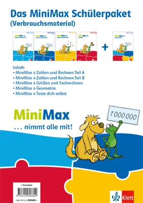 Obrázok produktu pre MiniMax 4. Paket für Lernende (5 Hefte: Zahlen und Rechnen A, Zahlen und Rechnen B, Größen und Sachrechnen, Geometrie, Teste-dich-selbst) - Verbrauchsmaterial Klasse 4